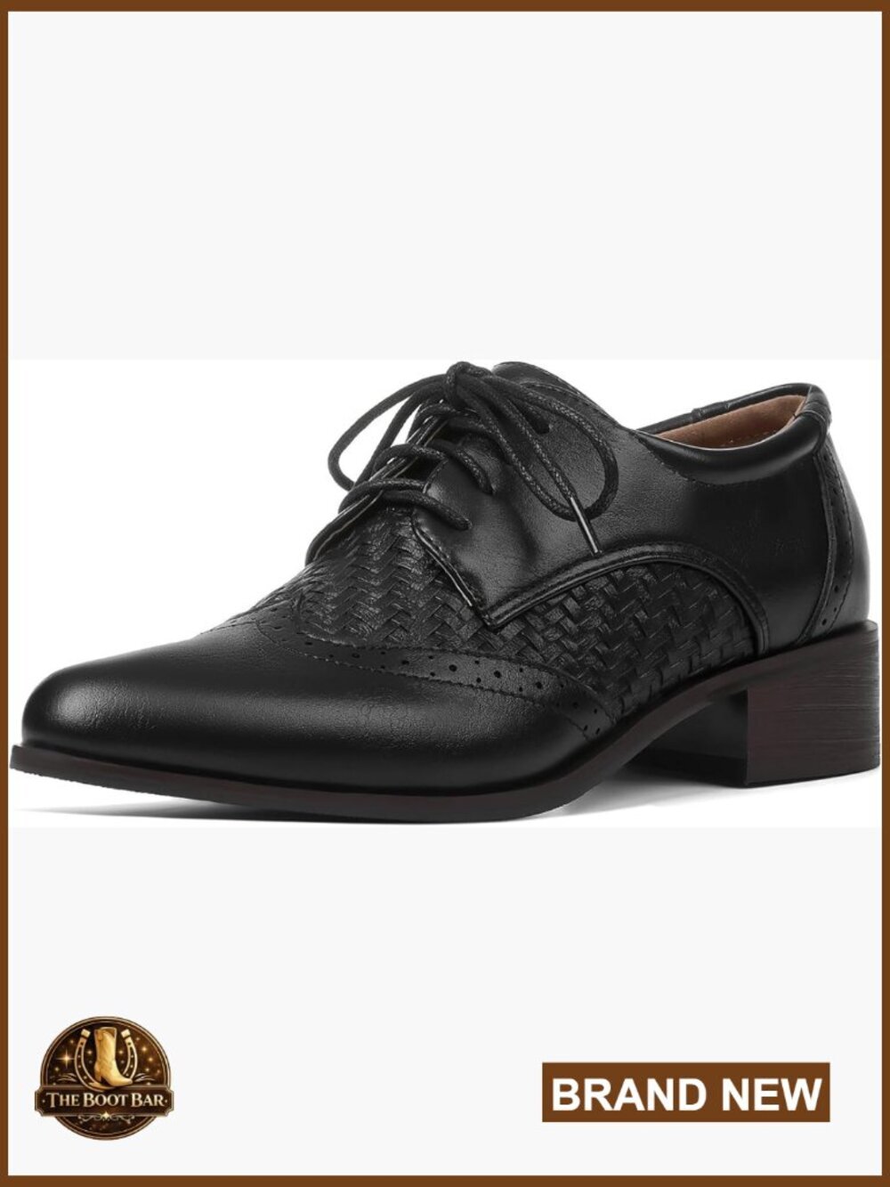 Classic Leather Wingtip Brogue Oxfords Lace Up Dress Shoes Low Heel